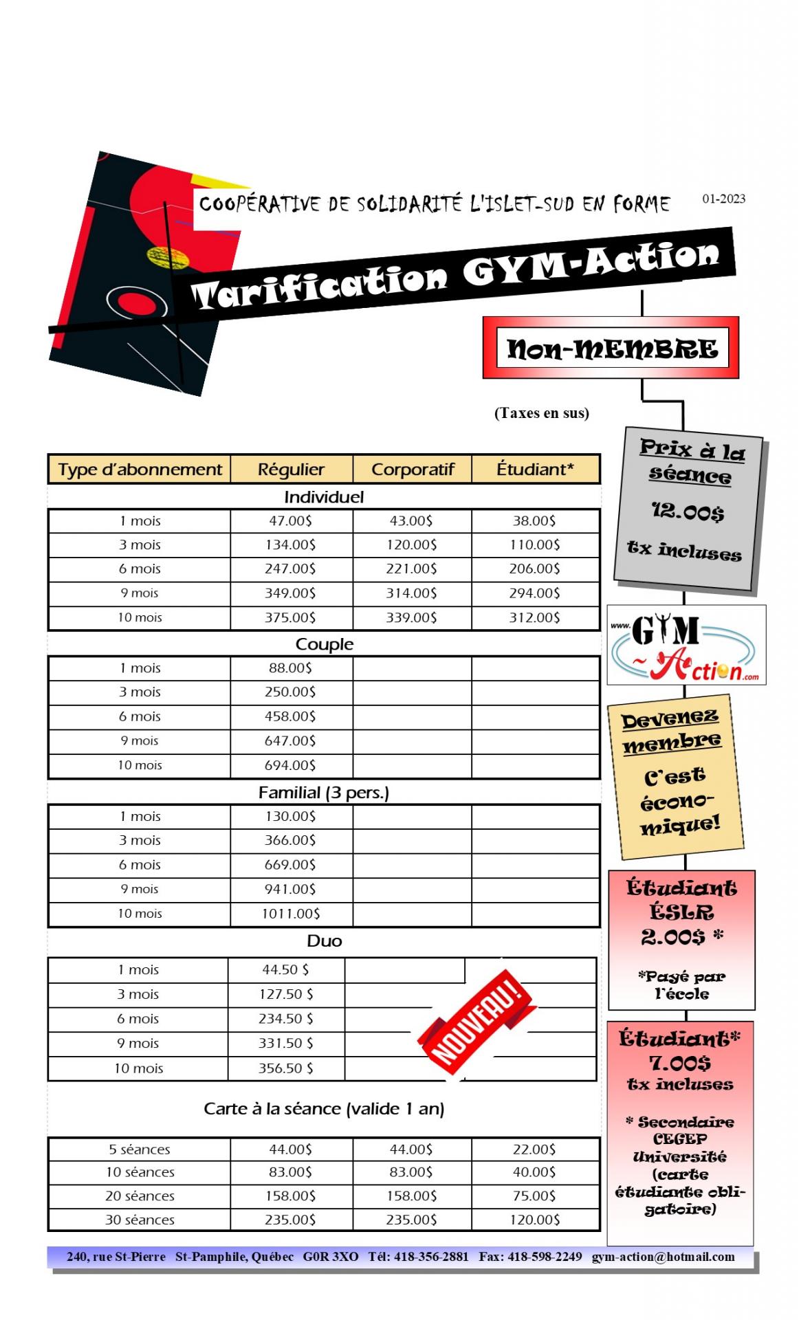 Tarification 01 2023 nm 1